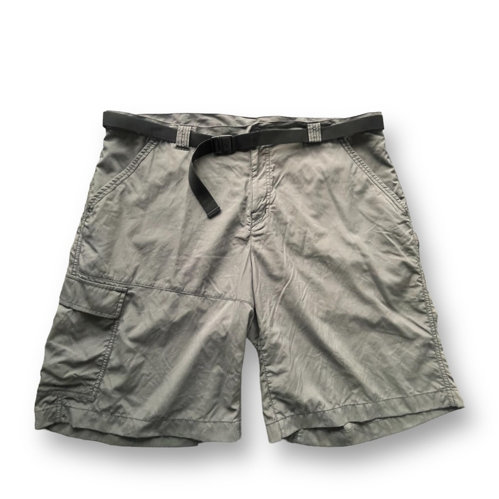 Columbia Olive Omni Shade Sun Protection Cargo Shorts w/ Belt Men's Sz 42 Nylon